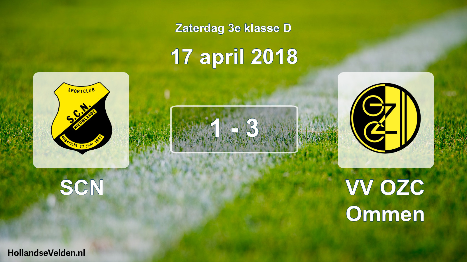 Total number of matches played: SCN - VV OZC Ommen 1 - 3 (17 April 2018)