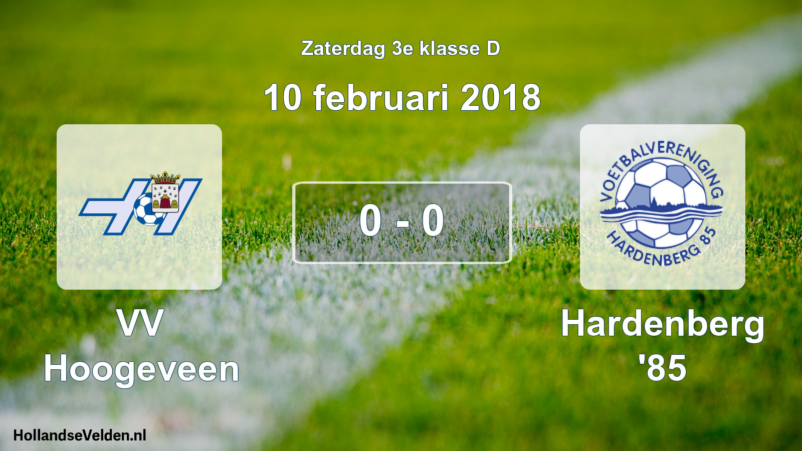 Total number of matches played: VV Hoogeveen - Hardenberg '85 0 - 0 (10 February 2018)