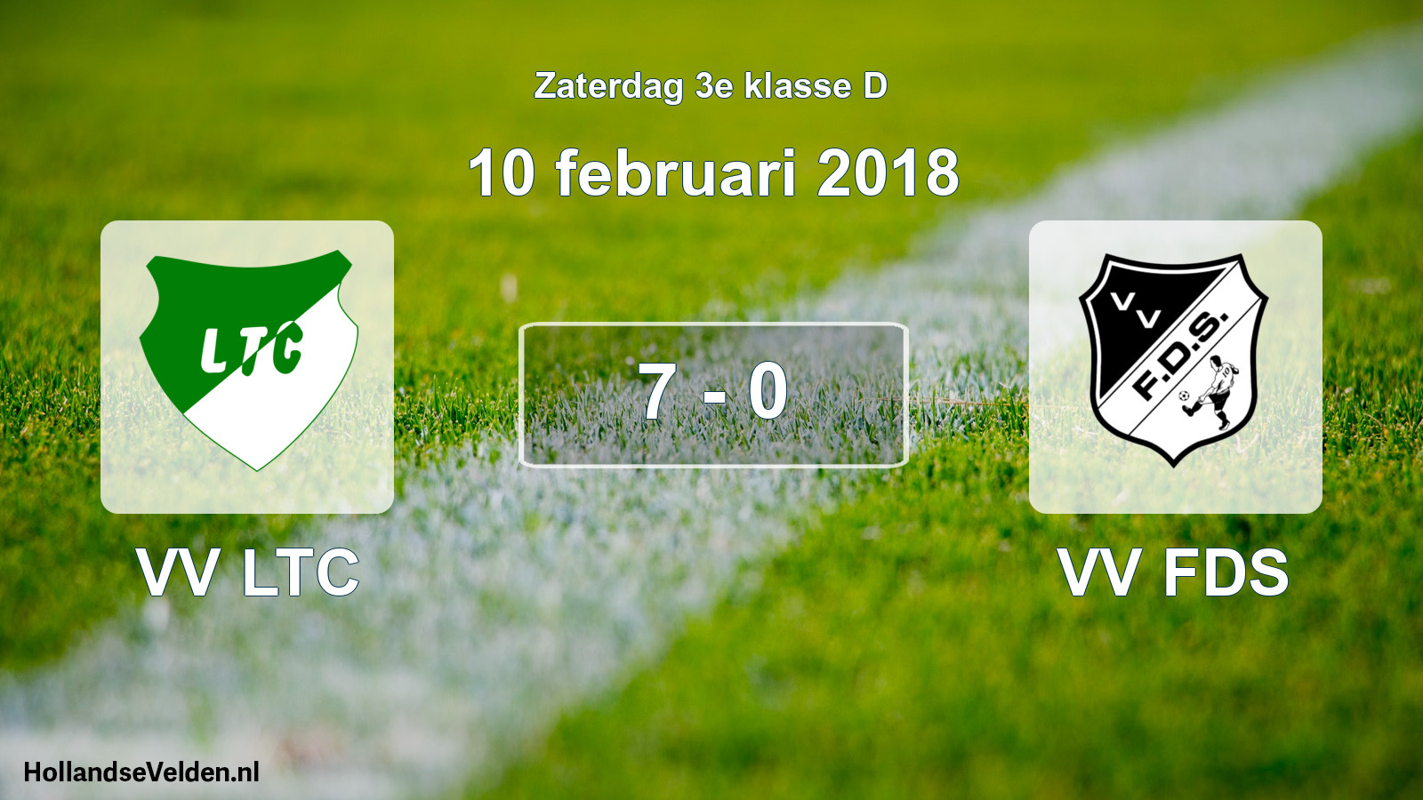 Total number of matches played: VV LTC - VV FDS 7 - 0 (10 February 2018)