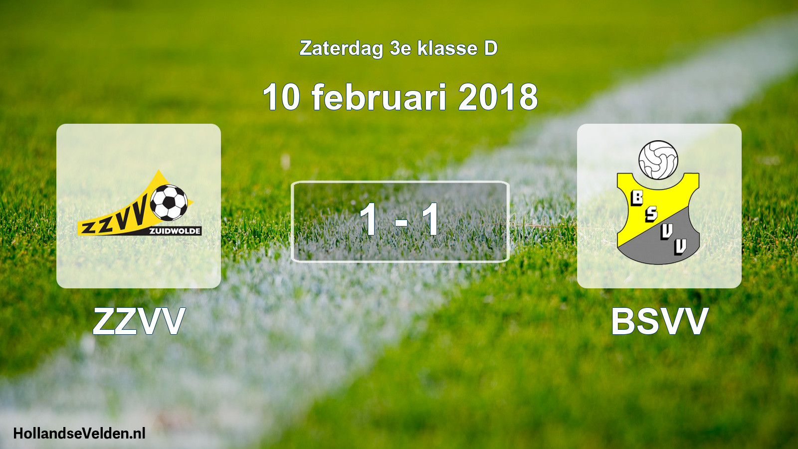 Total number of matches played: ZZVV - BSVV 1 - 1 (10 February 2018)