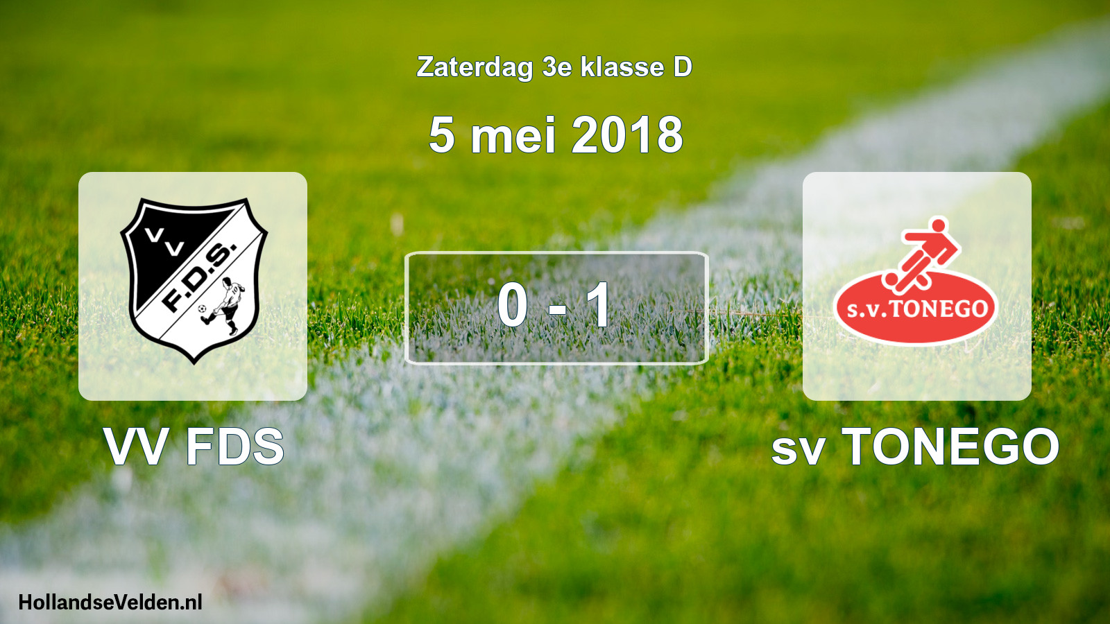 Total number of matches played: VV FDS - sv TONEGO 0 - 1 (5 May 2018)