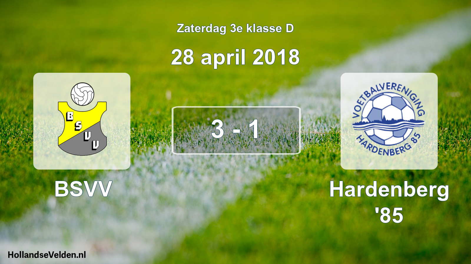Total number of matches played: BSVV - Hardenberg '85 3 - 1 (28 April 2018)