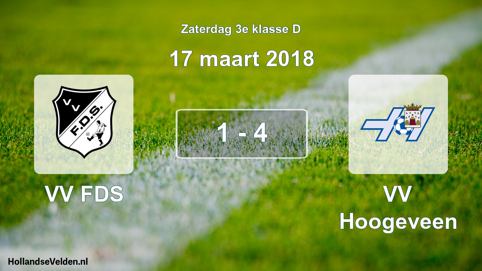 Total number of matches played: VV FDS - VV Hoogeveen 1 - 4 (17 March 2018)