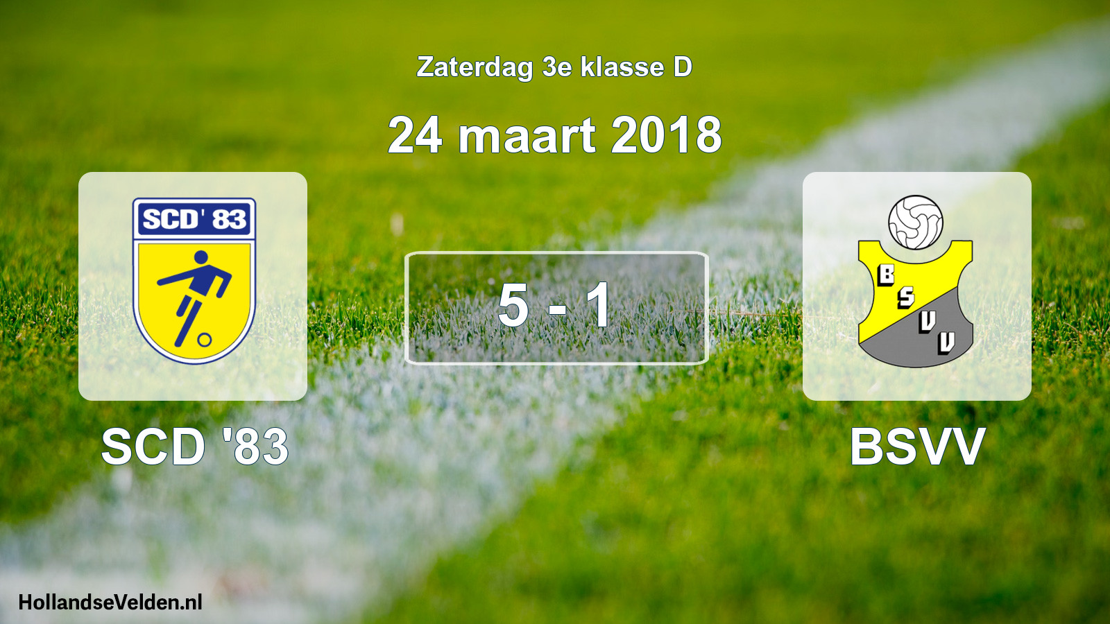 Total number of matches played: SCD '83 - BSVV 5 - 1 (24 March 2018)