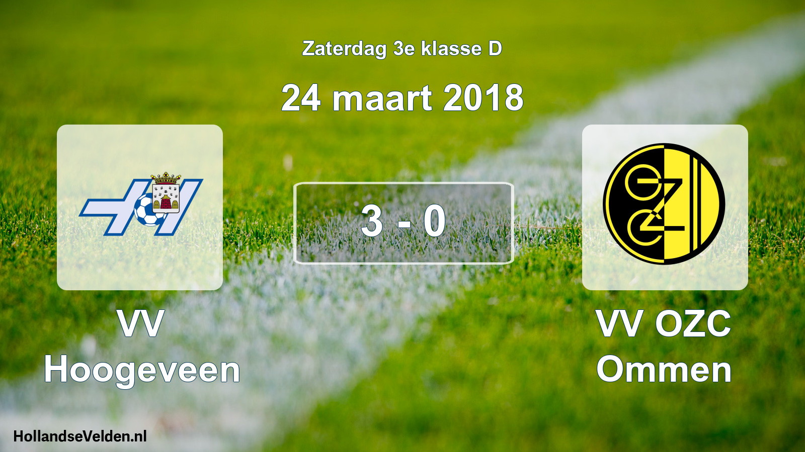 Total number of matches played: VV Hoogeveen - VV OZC Ommen 3 - 0 (24 March 2018)