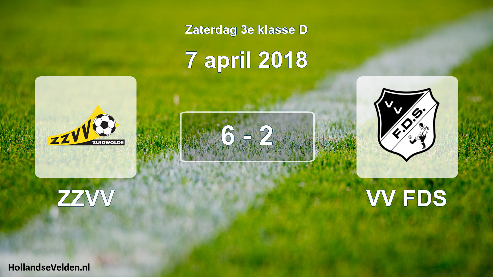 Total number of matches played: ZZVV - VV FDS 6 - 2 (7 April 2018)
