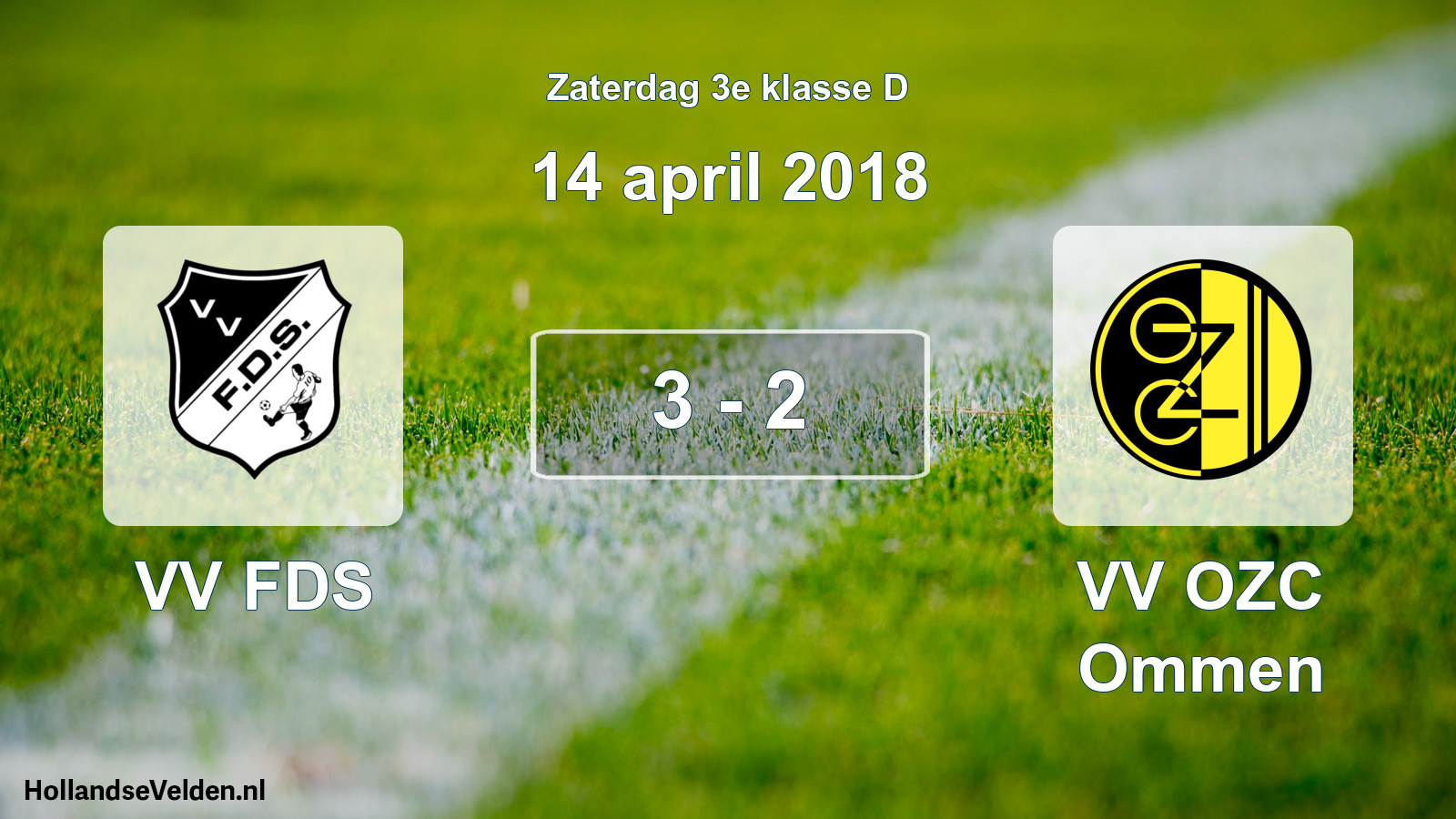 Total number of matches played: VV FDS - VV OZC Ommen 3 - 2 (14 April 2018)