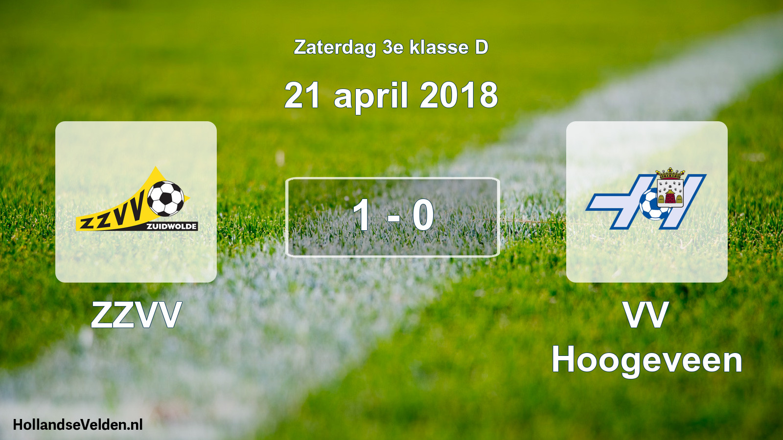 Total number of matches played: ZZVV - VV Hoogeveen 1 - 0 (21 April 2018)