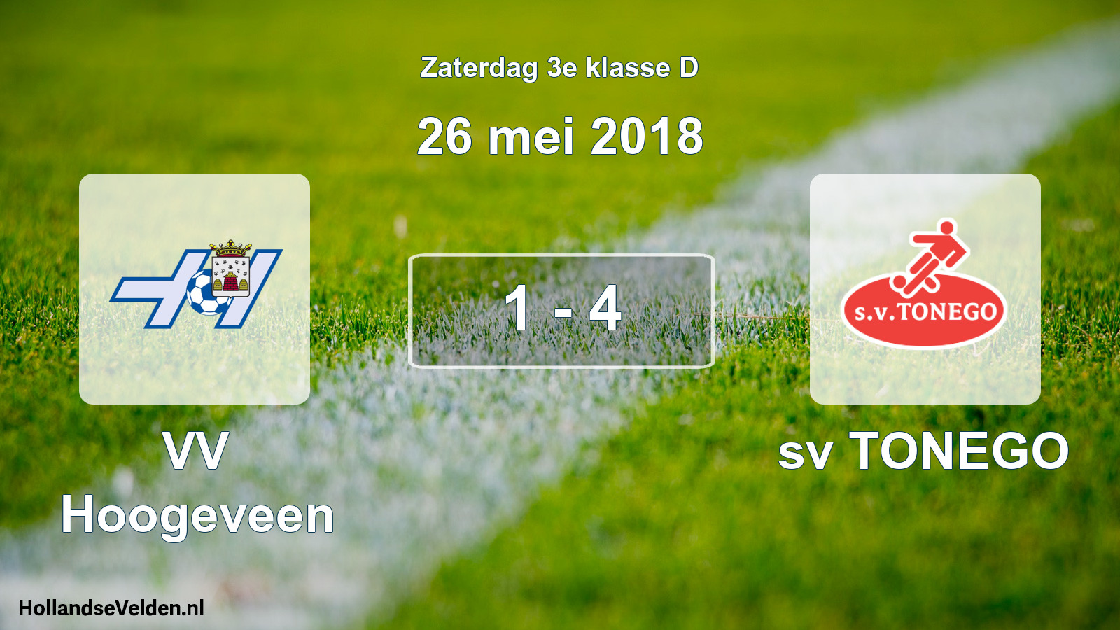 Total number of matches played: VV Hoogeveen - sv TONEGO 1 - 4 (26 May 2018)