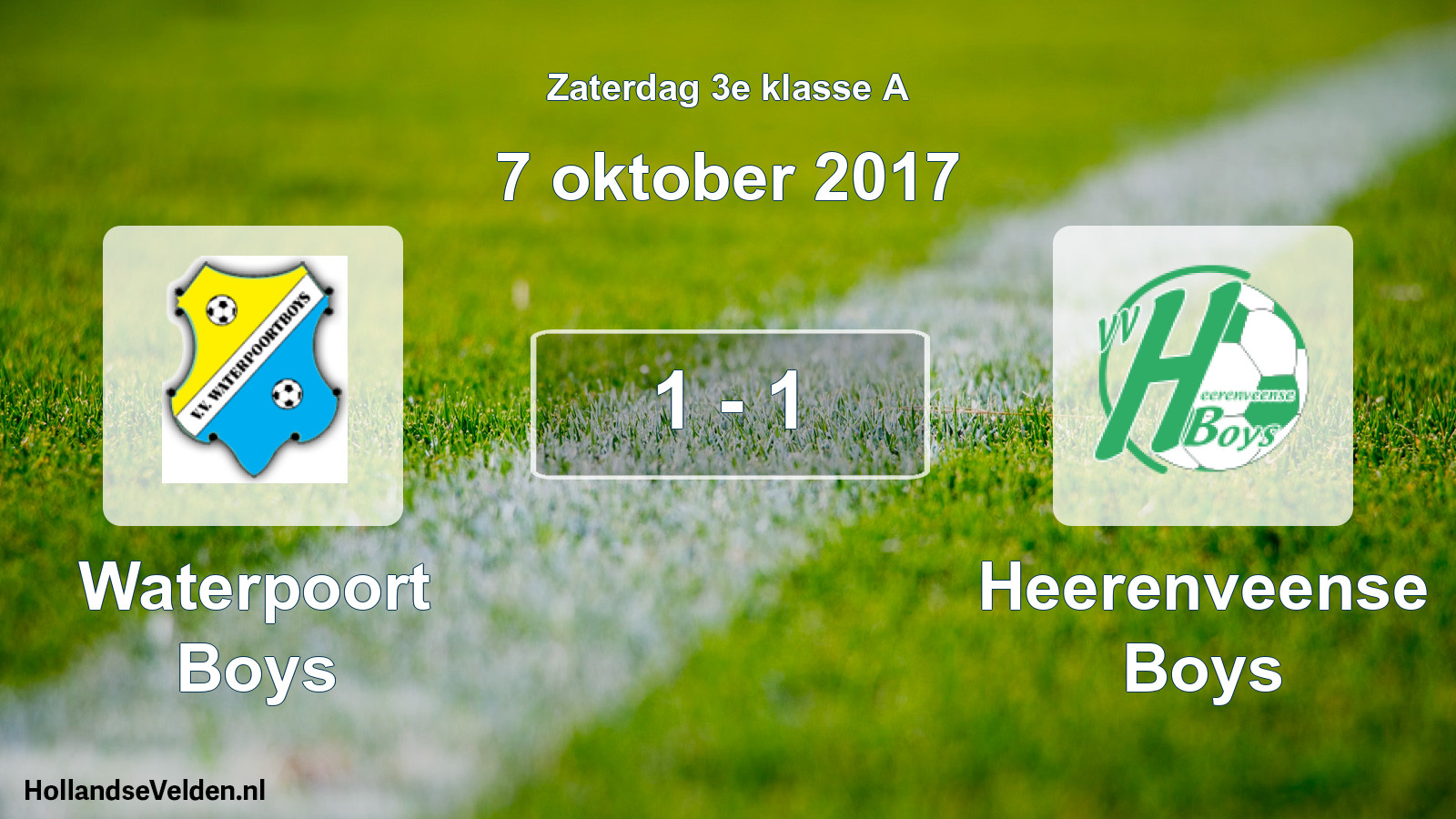 Total number of matches played: Waterpoort Boys - Heerenveense Boys 1 - 1 (7 October 2017)