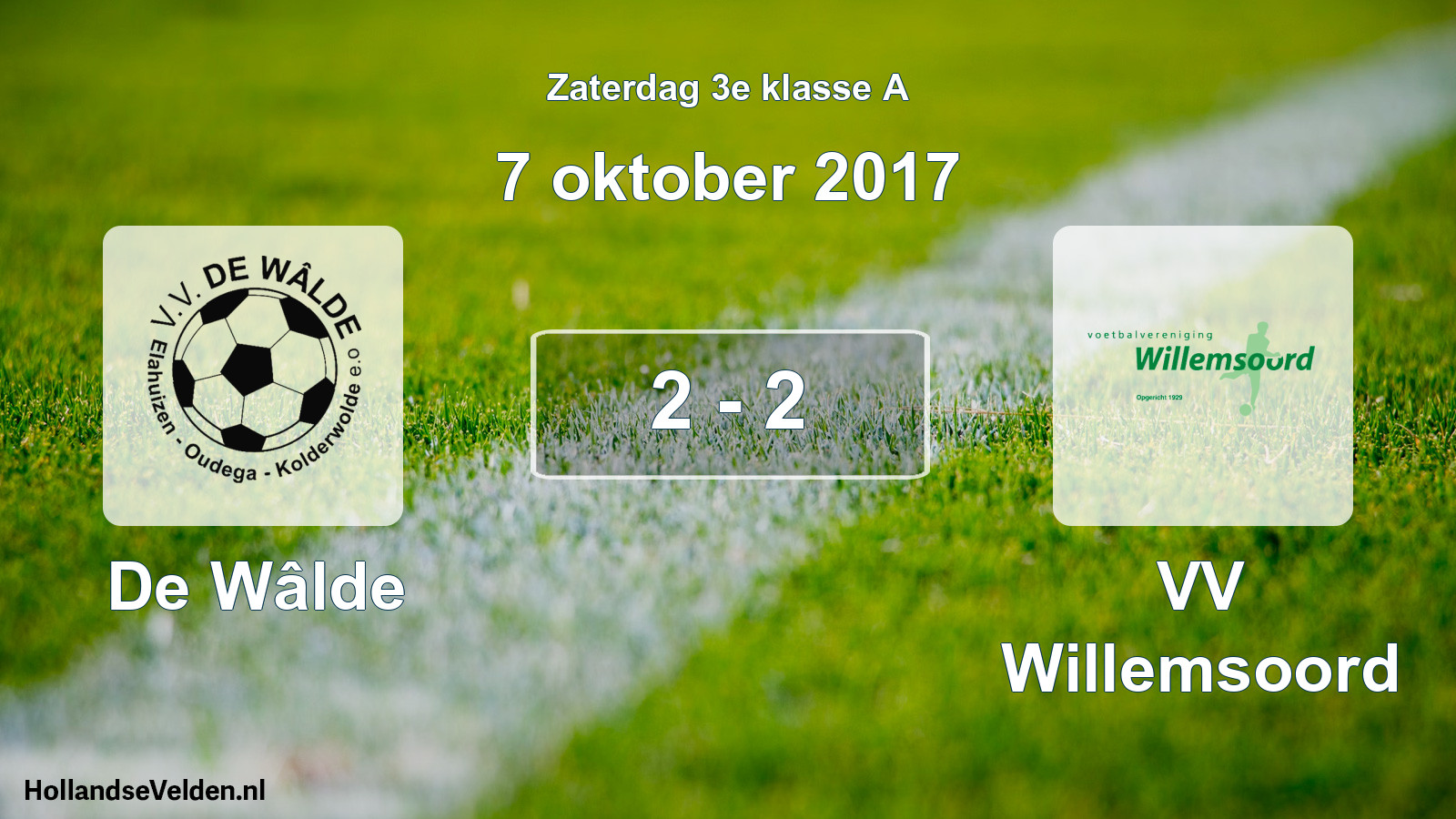 Total number of matches played: De Wâlde - VV Willemsoord 2 - 2 (7 October 2017)
