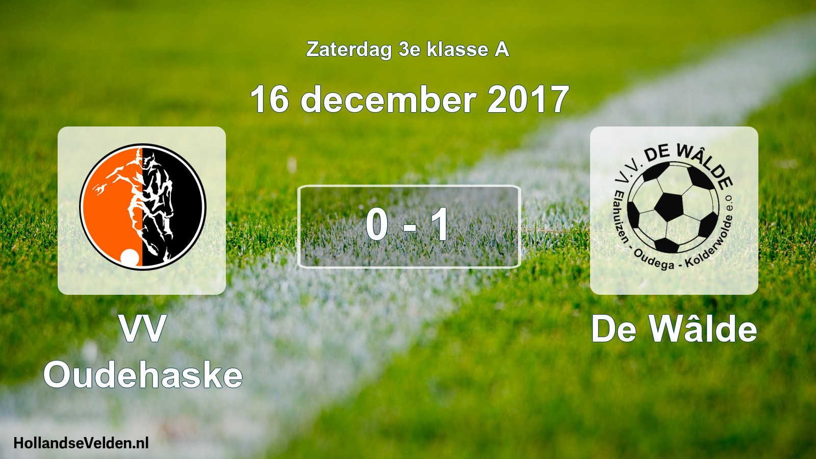 Total number of matches played: VV Oudehaske - De Wâlde 0 - 1 (16 December 2017)