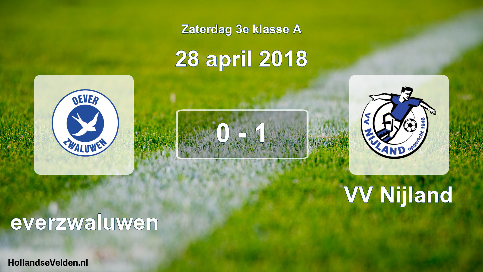 Total number of matches played: Oeverzwaluwen - VV Nijland 0 - 1 (28 April 2018)