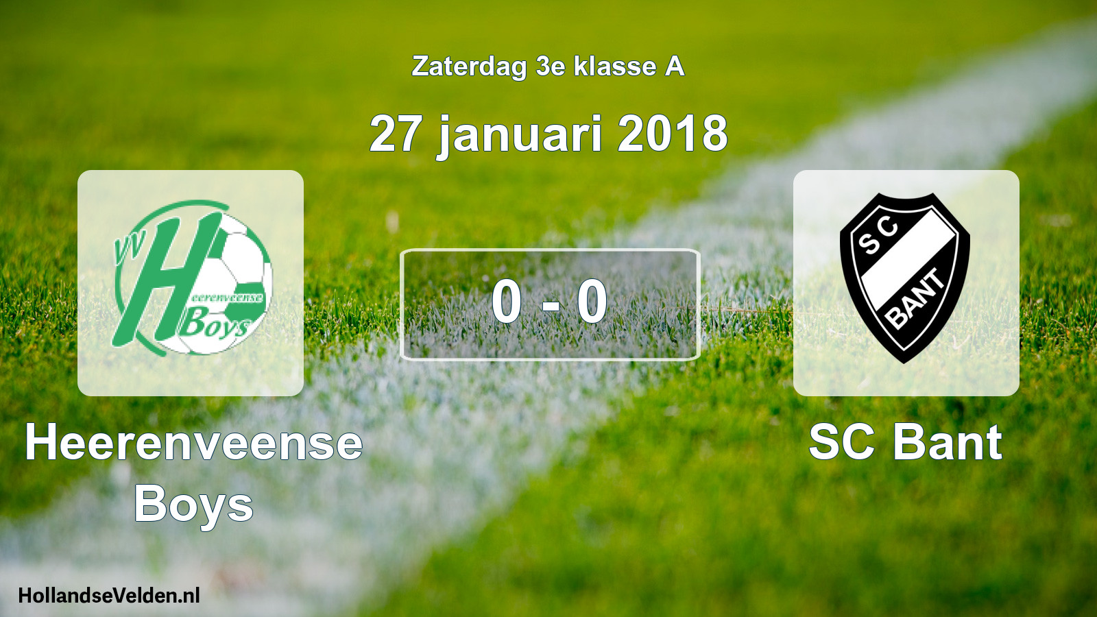 Total number of matches played: Heerenveense Boys - SC Bant 0 - 0 (27 January 2018)