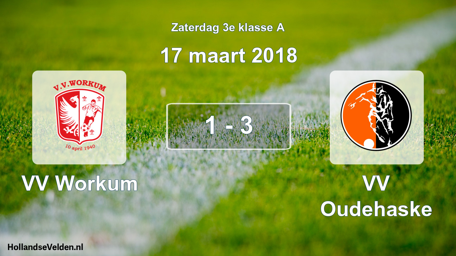 Total number of matches played: VV Workum - VV Oudehaske 1 - 3 (17 March 2018)