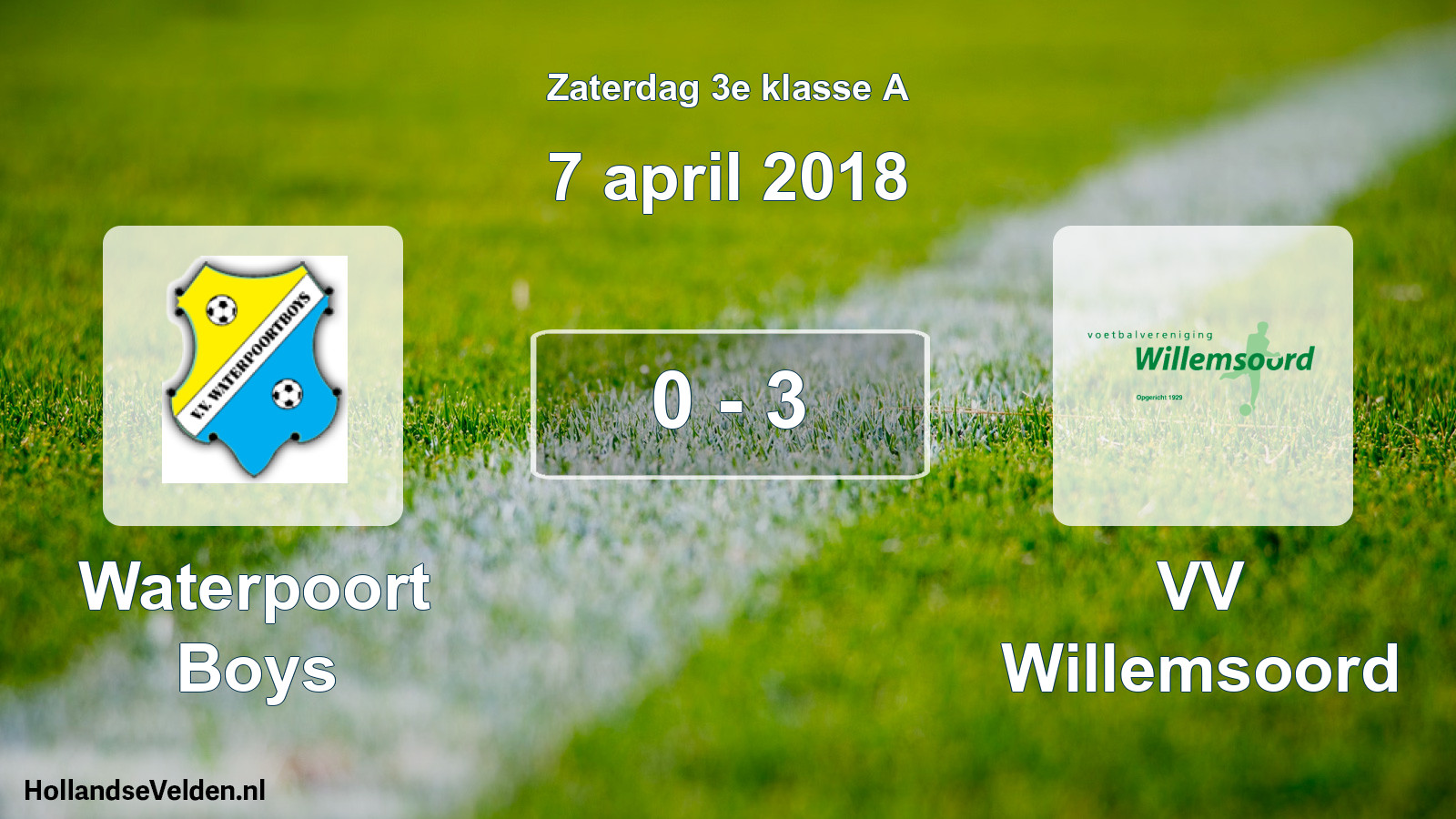 Total number of matches played: Waterpoort Boys - VV Willemsoord 0 - 3 (7 April 2018)