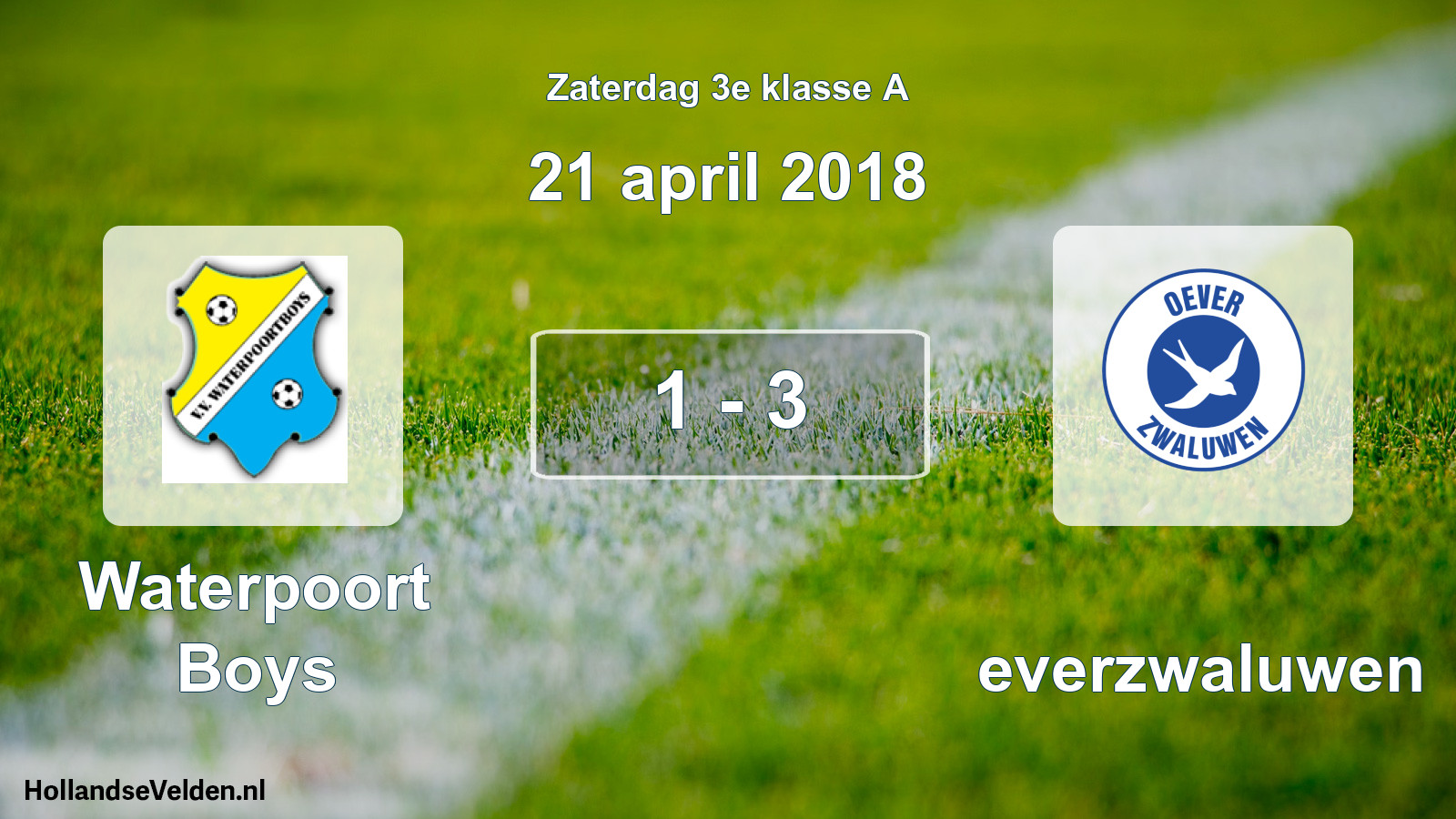 Total number of matches played: Waterpoort Boys - Oeverzwaluwen 1 - 3 (21 April 2018)