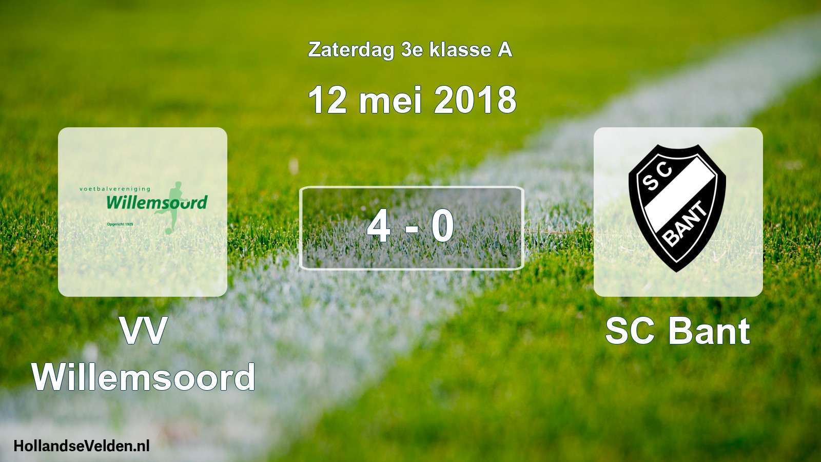 Total number of matches played: VV Willemsoord - SC Bant 4 - 0 (12 May 2018)