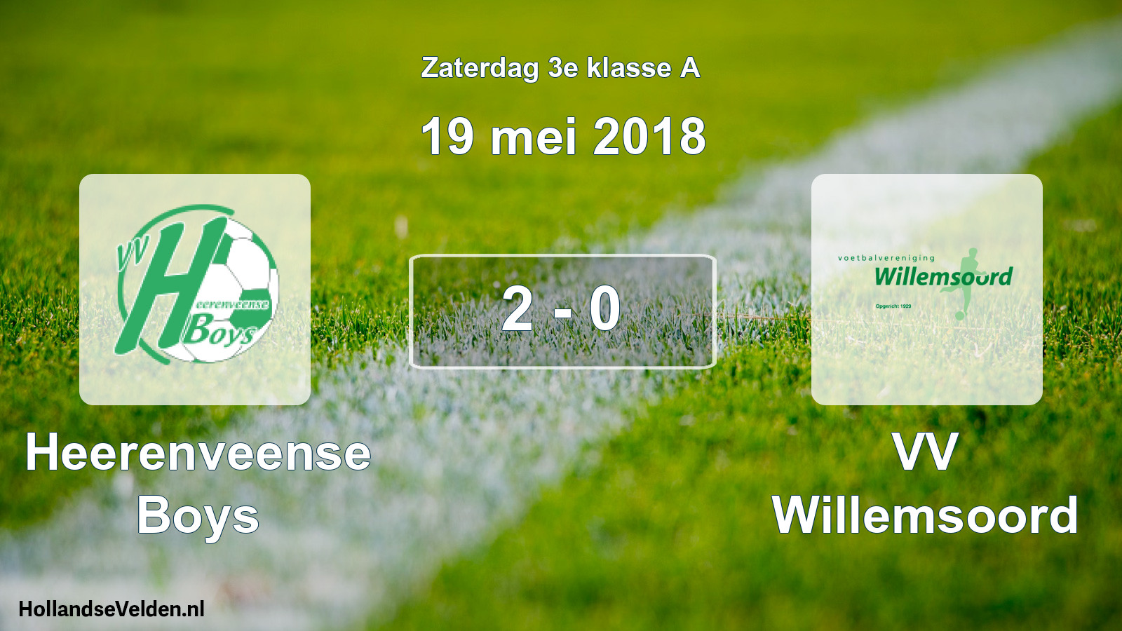 Total number of matches played: Heerenveense Boys - VV Willemsoord 2 - 0 (19 May 2018)