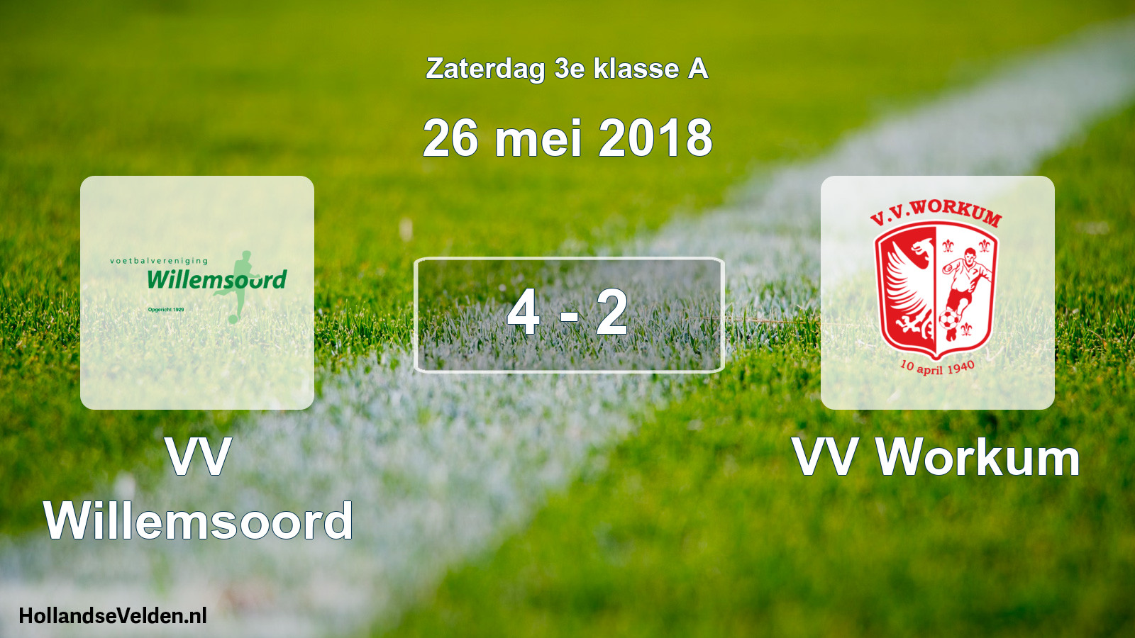 Total number of matches played: VV Willemsoord - VV Workum 4 - 2 (26 May 2018)