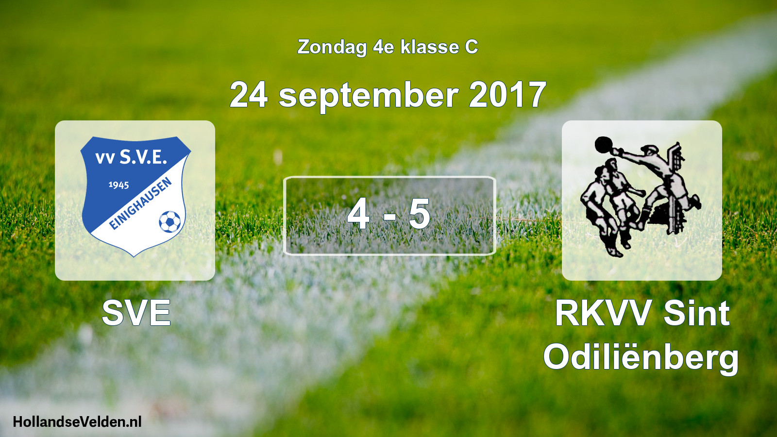 Total number of matches played: SVE - RKVV Sint Odiliënberg 4 - 5 (24 September 2017)