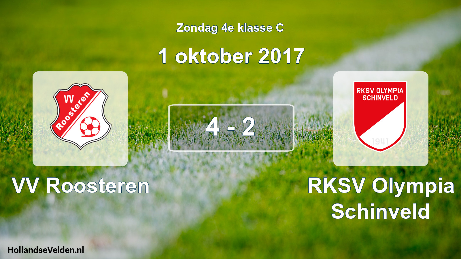 Total number of matches played: VV Roosteren - RKSV Olympia Schinveld 4 - 2 (1 October 2017)