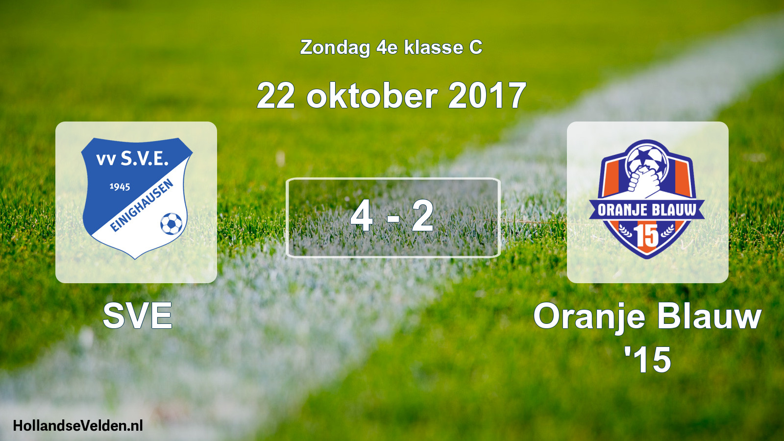 Total number of matches played: SVE - Oranje Blauw '15 4 - 2 (22 October 2017)