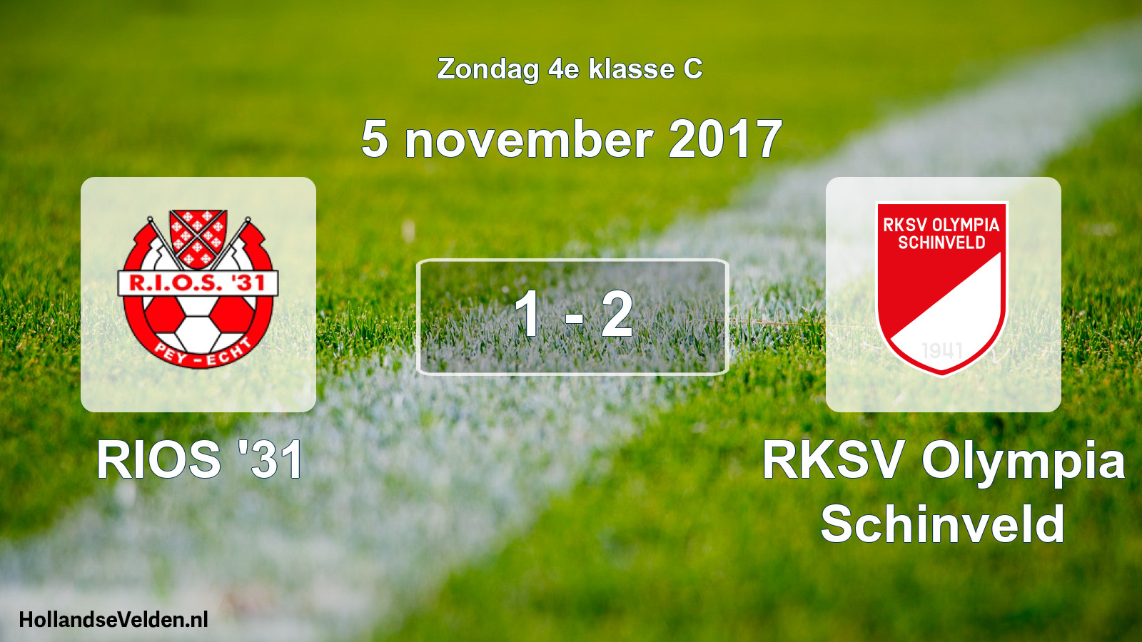 Total number of matches played: RIOS '31 - RKSV Olympia Schinveld 1 - 2 (5 November 2017)