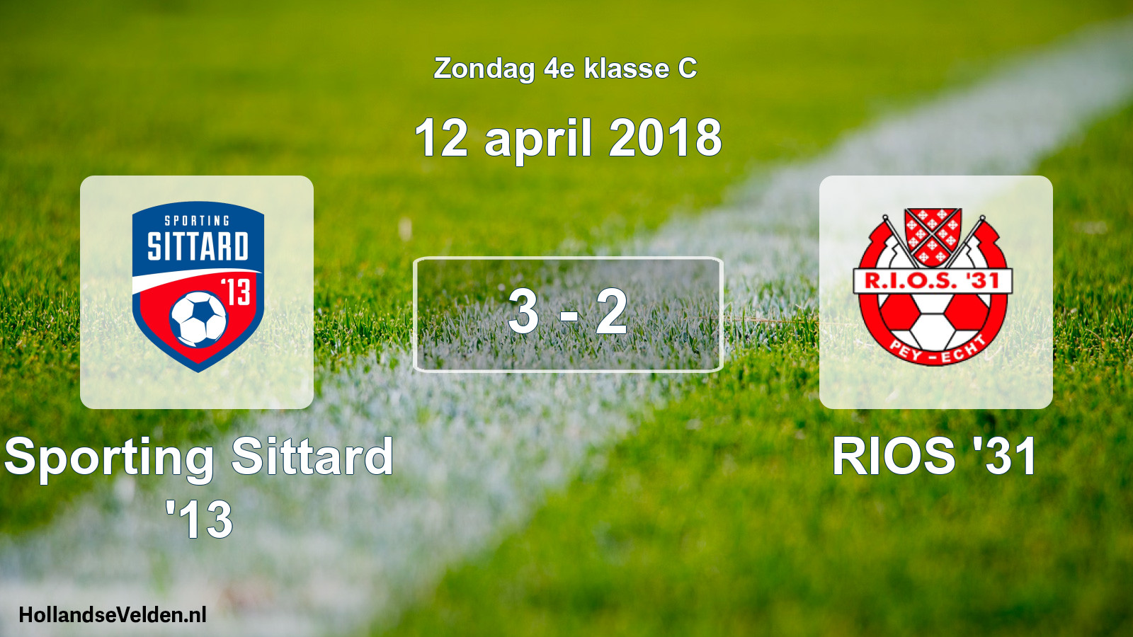 Total number of matches played: Sporting Sittard '13 - RIOS '31 3 - 2 (12 April 2018)