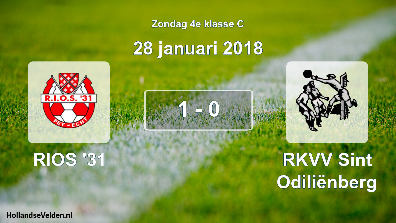 Total number of matches played: RIOS '31 - RKVV Sint Odiliënberg 1 - 0 (28 January 2018)