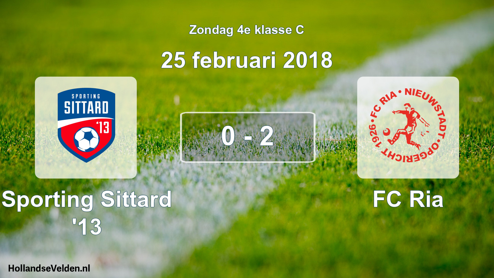Total number of matches played: Sporting Sittard '13 - FC Ria 0 - 2 (25 February 2018)