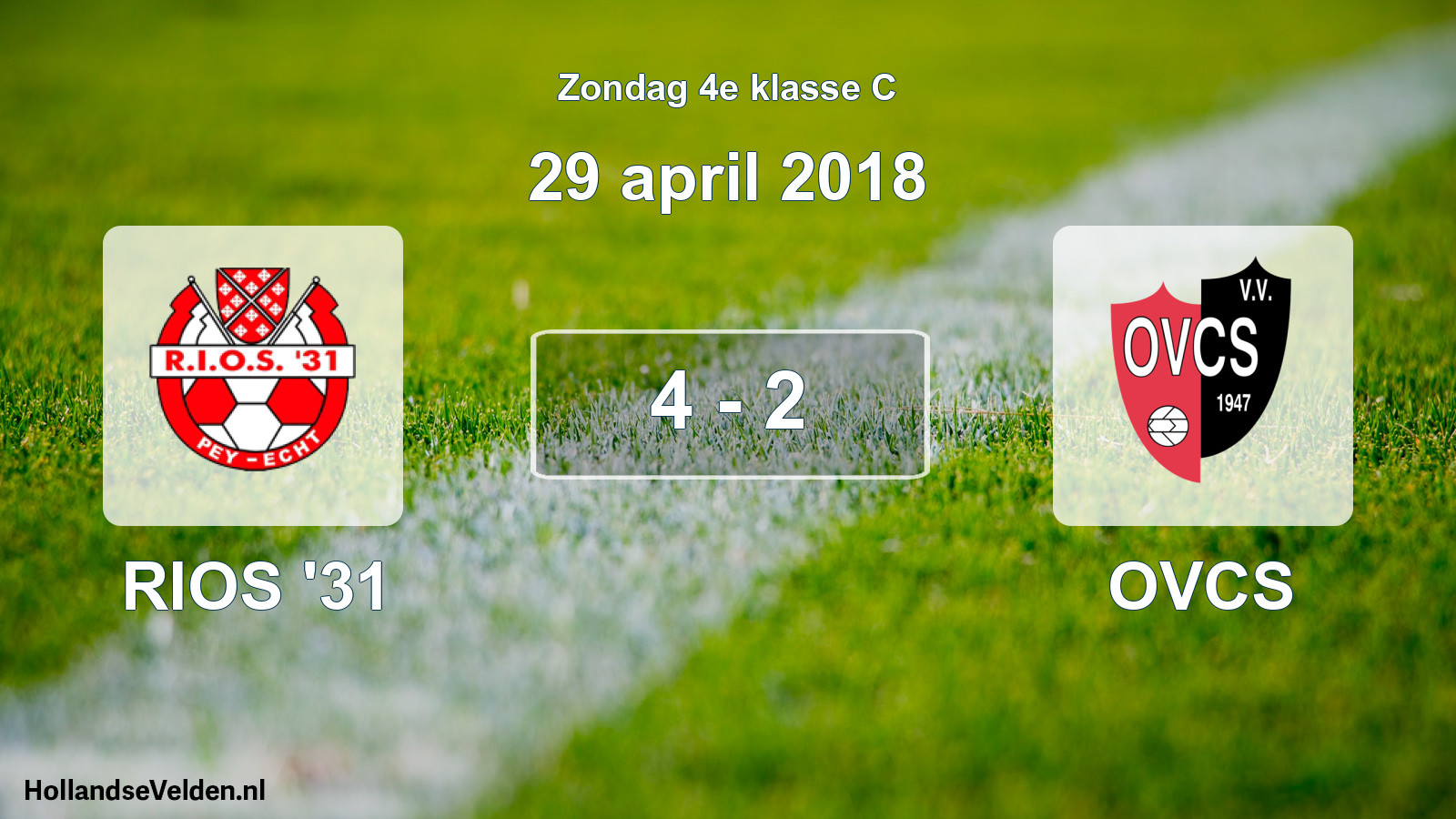 Total number of matches played: RIOS '31 - OVCS 4 - 2 (29 April 2018)
