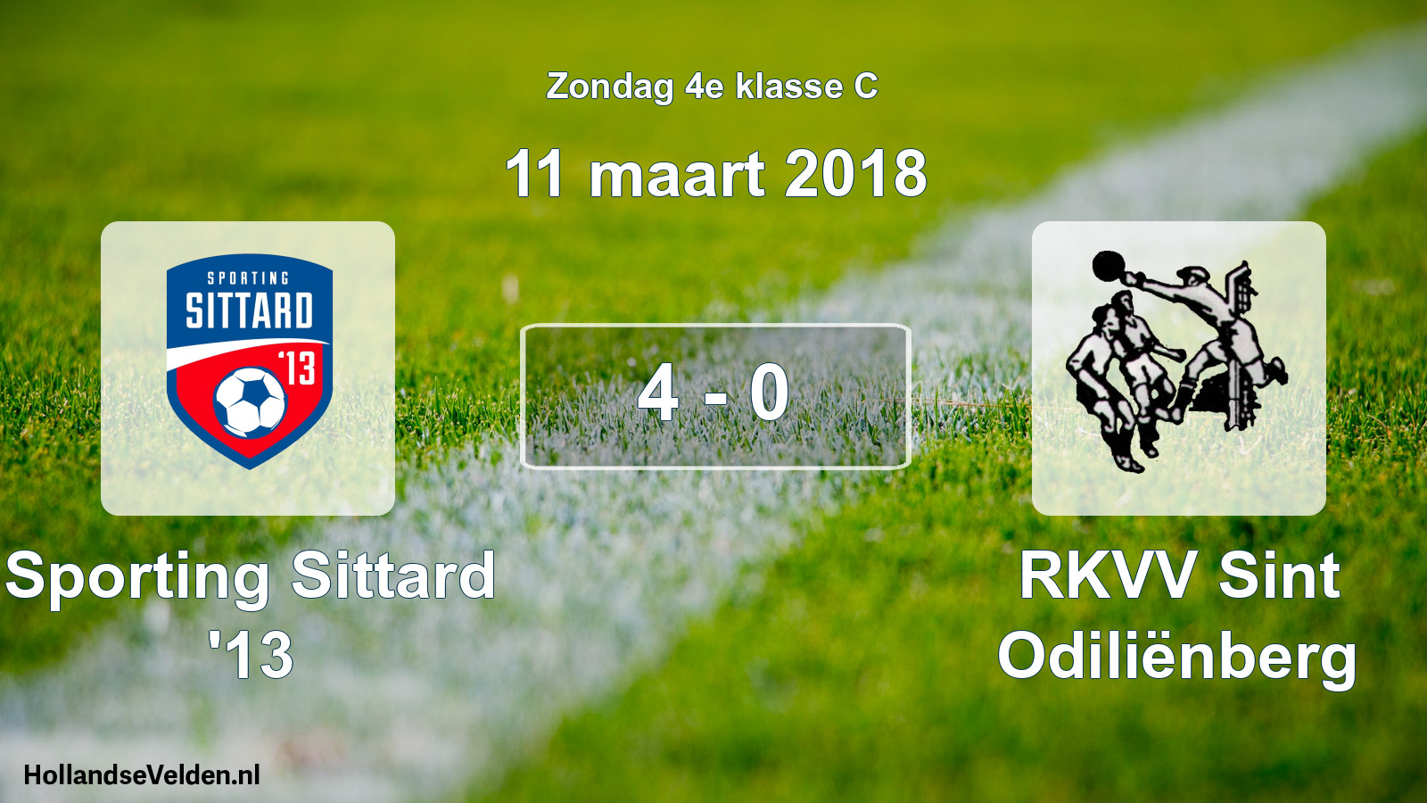 Total number of matches played: Sporting Sittard '13 - RKVV Sint Odiliënberg 4 - 0 (11 March 2018)