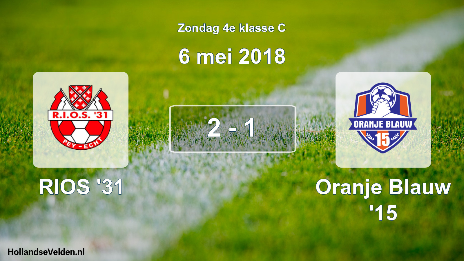 Total number of matches played: RIOS '31 - Oranje Blauw '15 2 - 1 (6 May 2018)