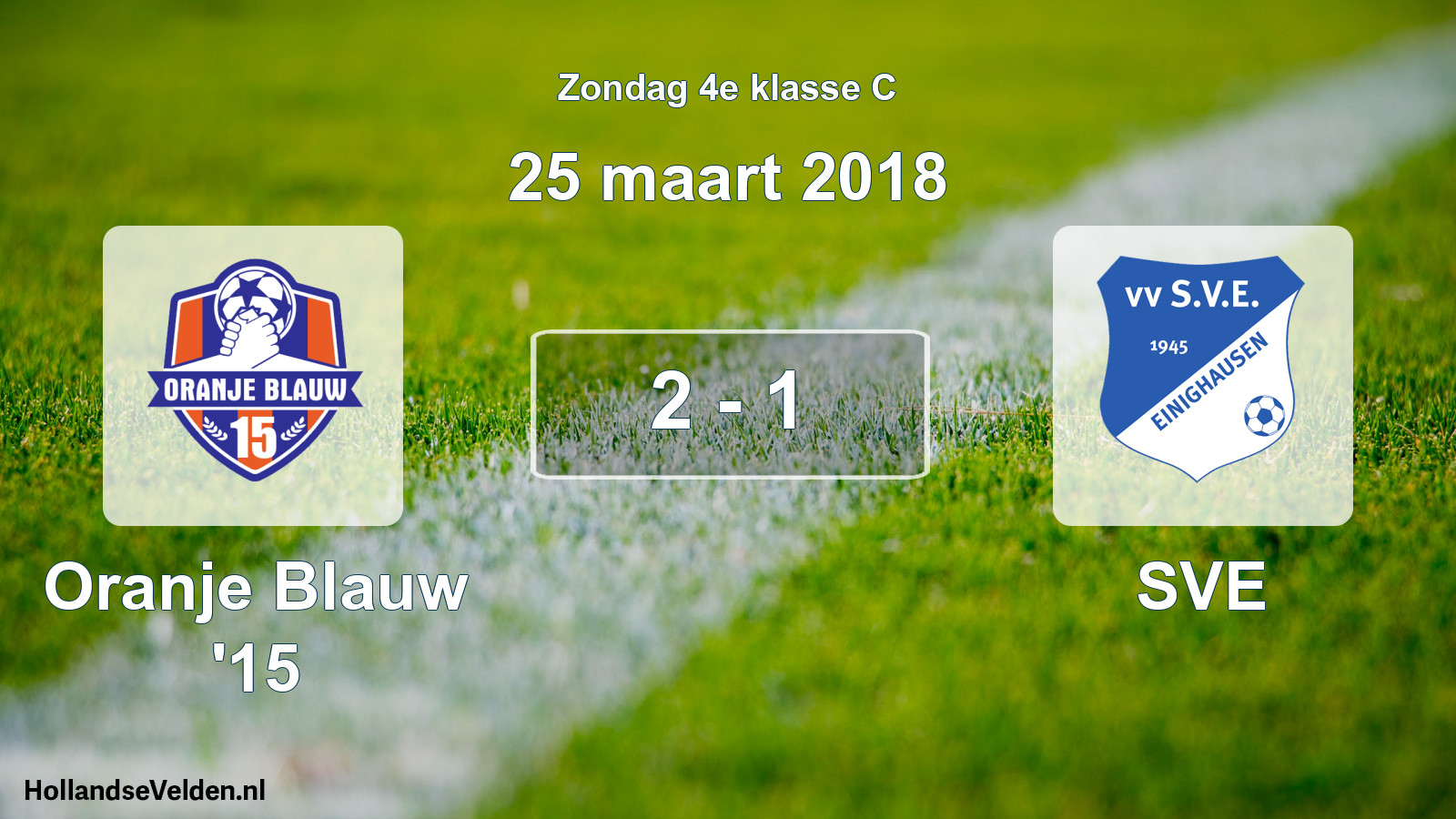 Total number of matches played: Oranje Blauw '15 - SVE 2 - 1 (25 March 2018)