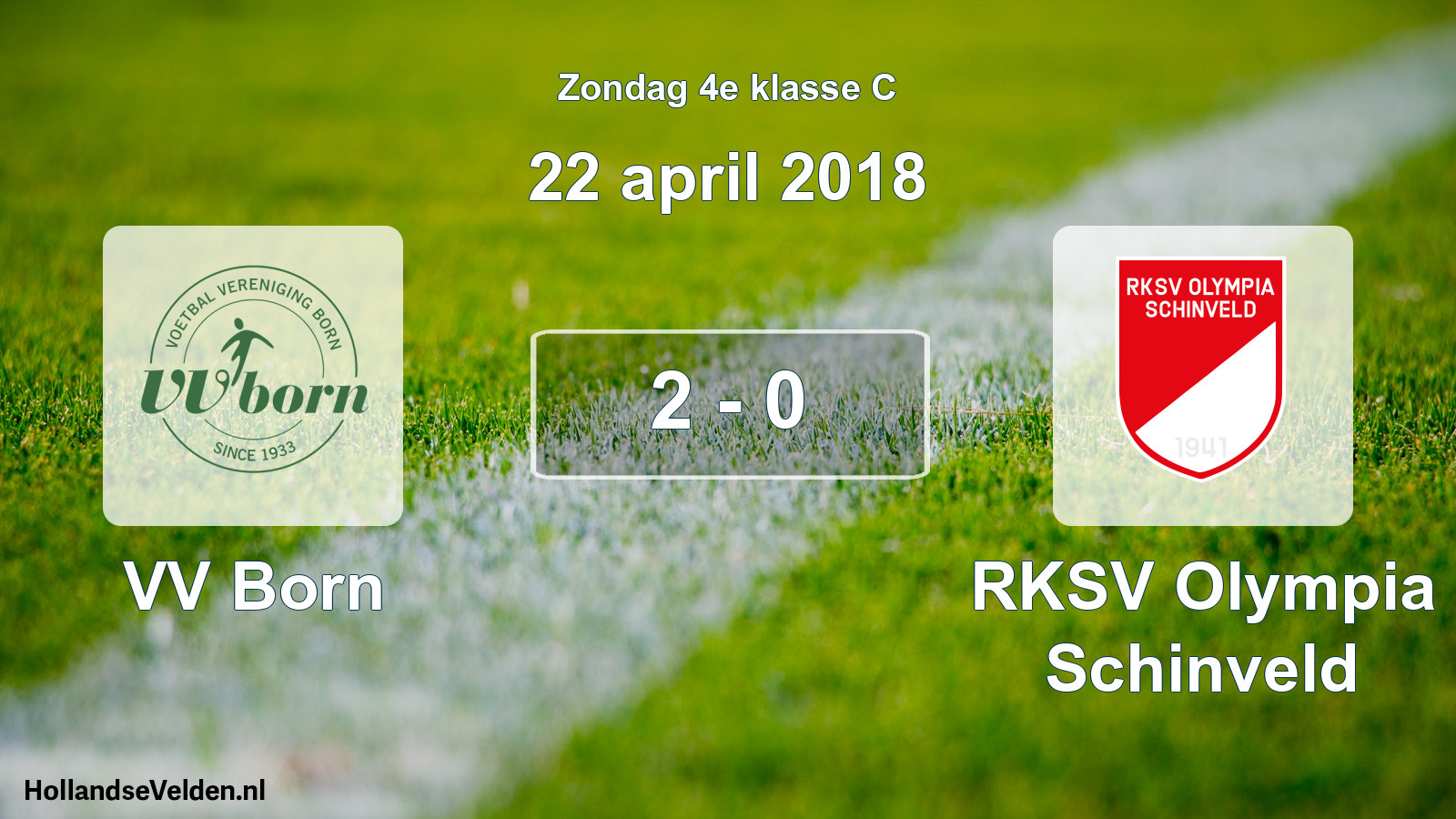 Total number of matches played: VV Born - RKSV Olympia Schinveld 2 - 0 (22 April 2018)