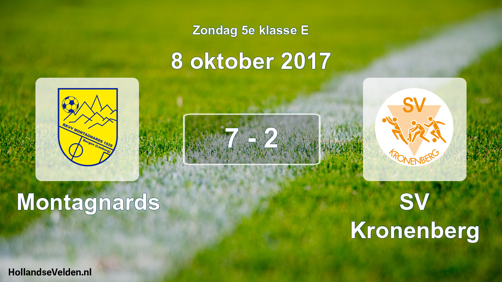 Total number of matches played: Montagnards - SV Kronenberg 7 - 2 (8 October 2017)