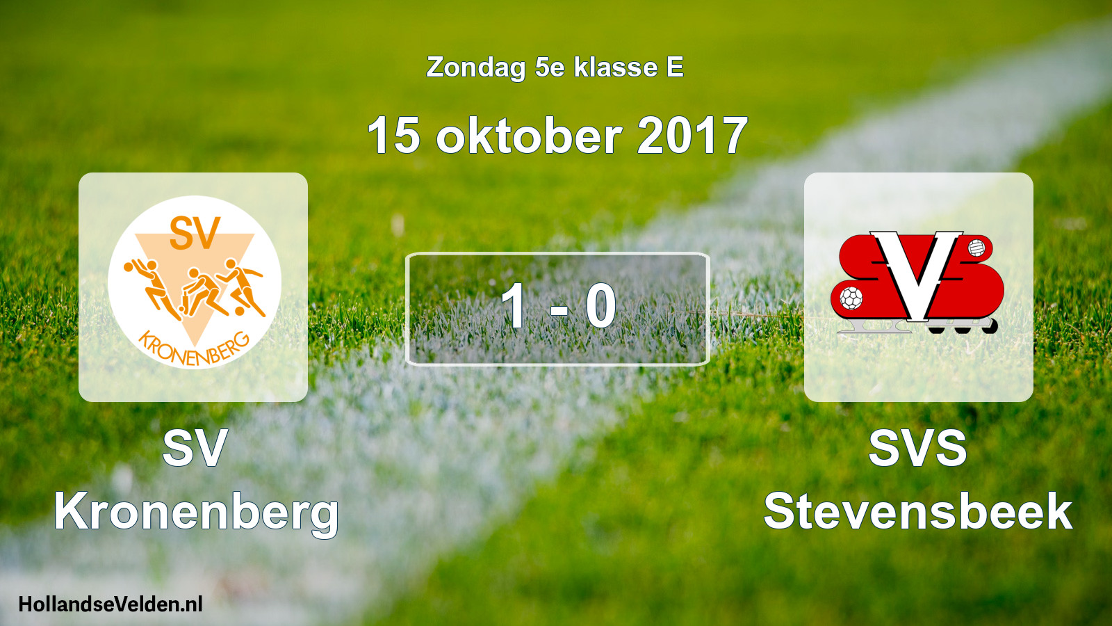 Total number of matches played: SV Kronenberg - SVS Stevensbeek 1 - 0 (15 October 2017)