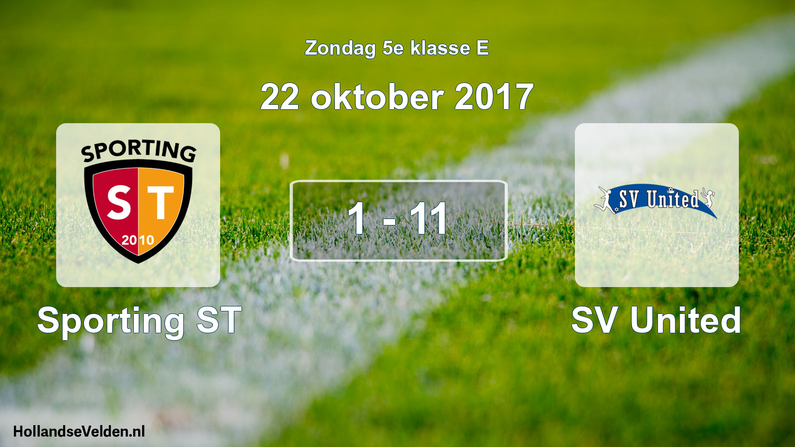 Total number of matches played: Sporting ST - SV United 1 - 11 (22 October 2017)