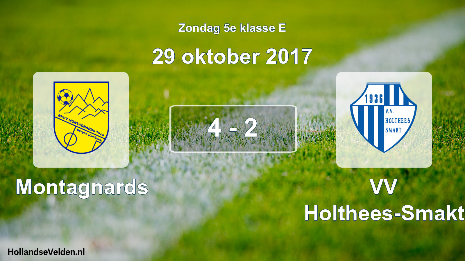 Total number of matches played: Montagnards - VV Holthees-Smakt 4 - 2 (29 October 2017)