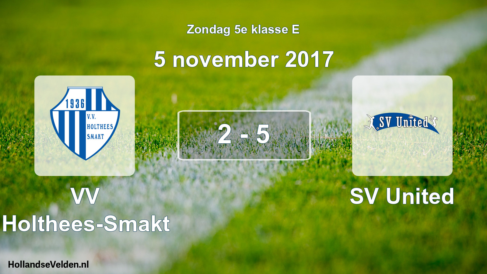 Total number of matches played: VV Holthees-Smakt - SV United 2 - 5 (5 November 2017)