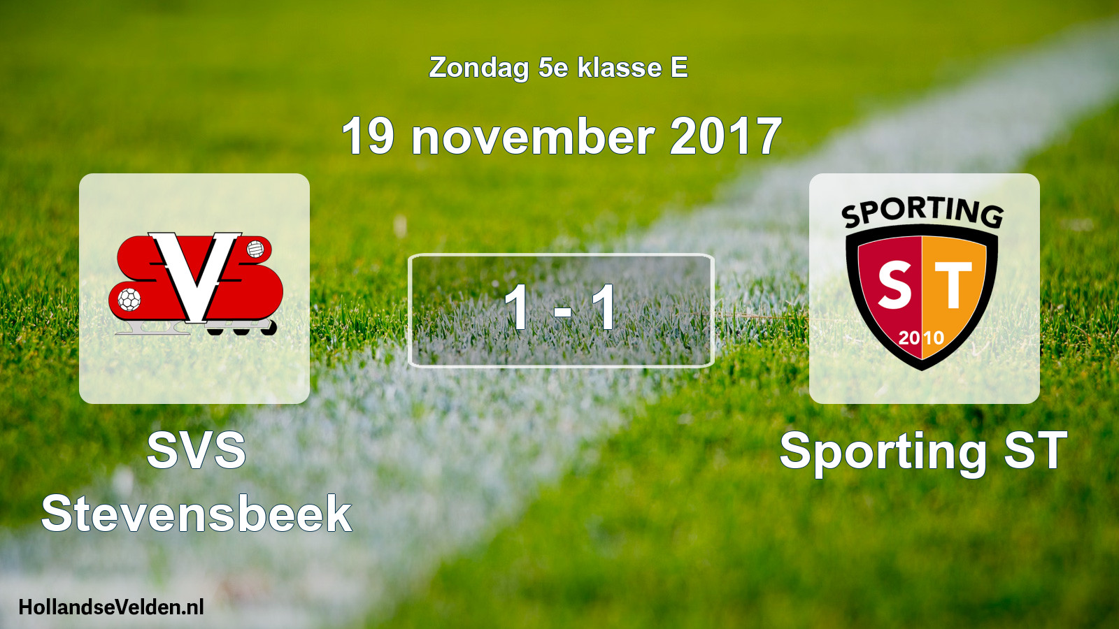 Total number of matches played: SVS Stevensbeek - Sporting ST 1 - 1 (19 November 2017)