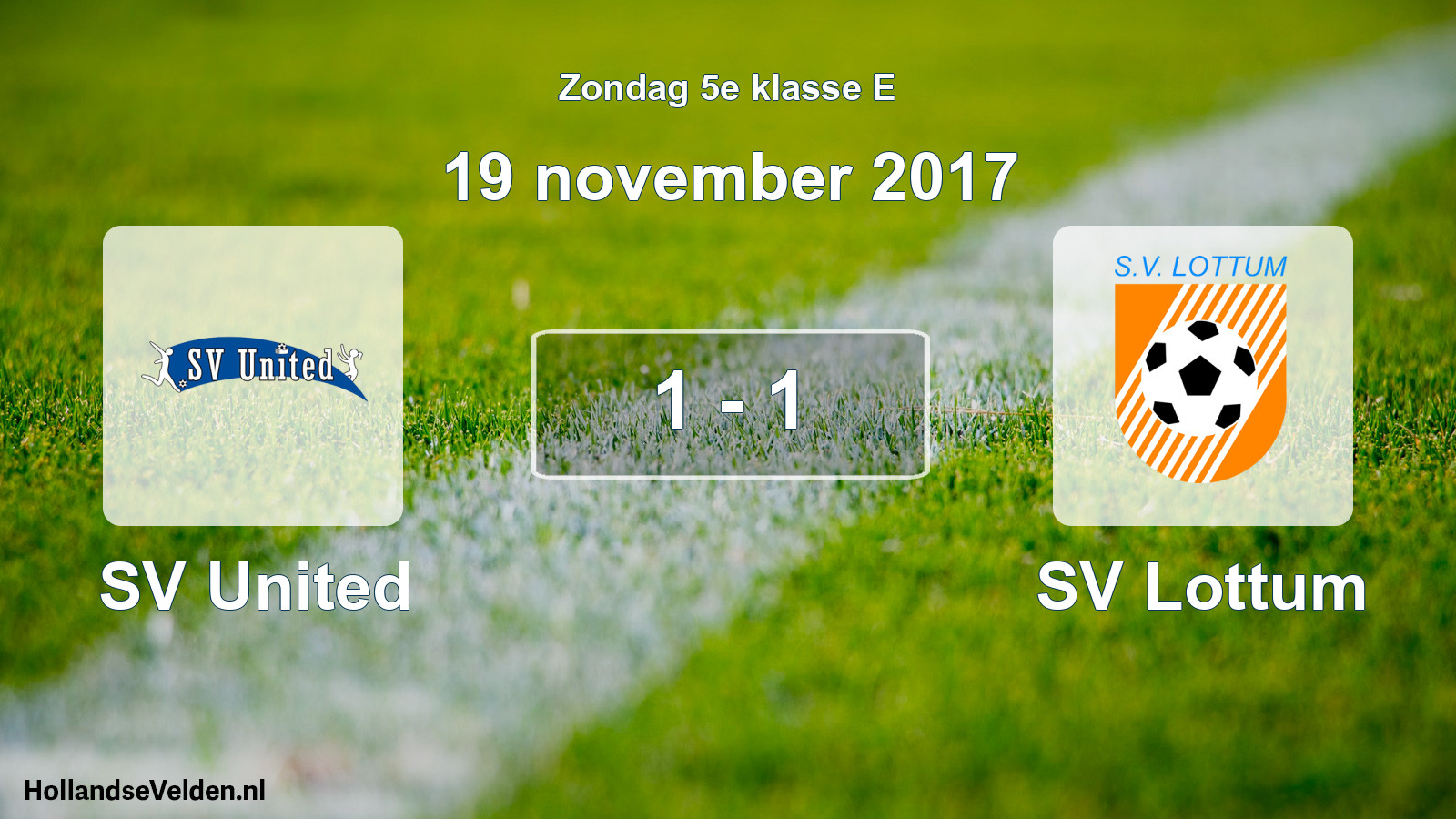 Total number of matches played: SV United - SV Lottum 1 - 1 (19 November 2017)