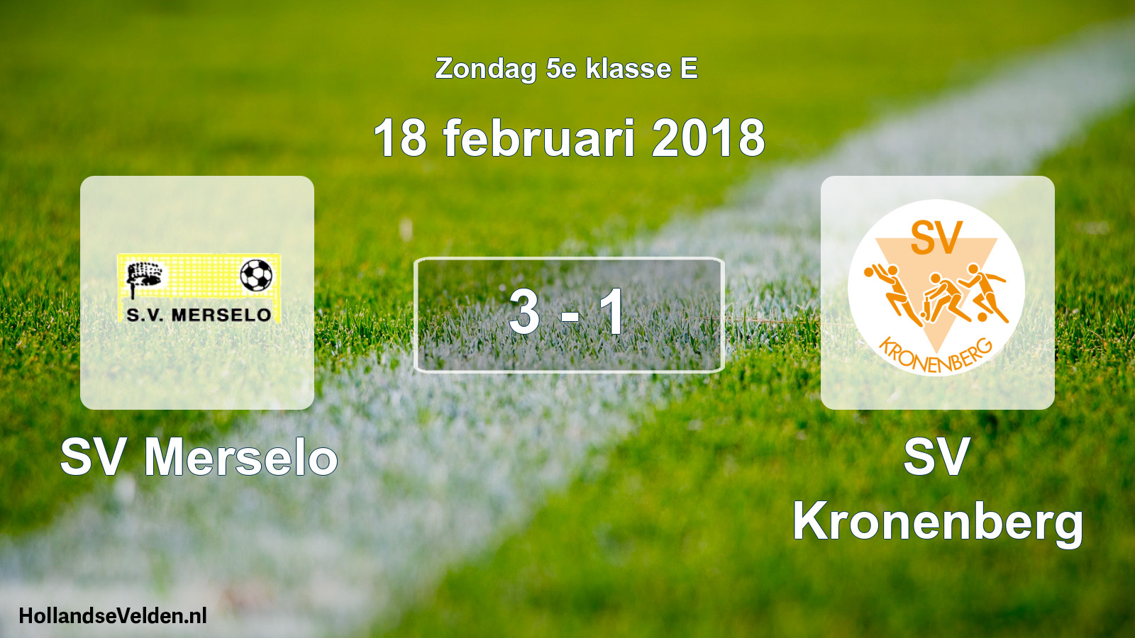 Total number of matches played: SV Merselo - SV Kronenberg 3 - 1 (18 February 2018)