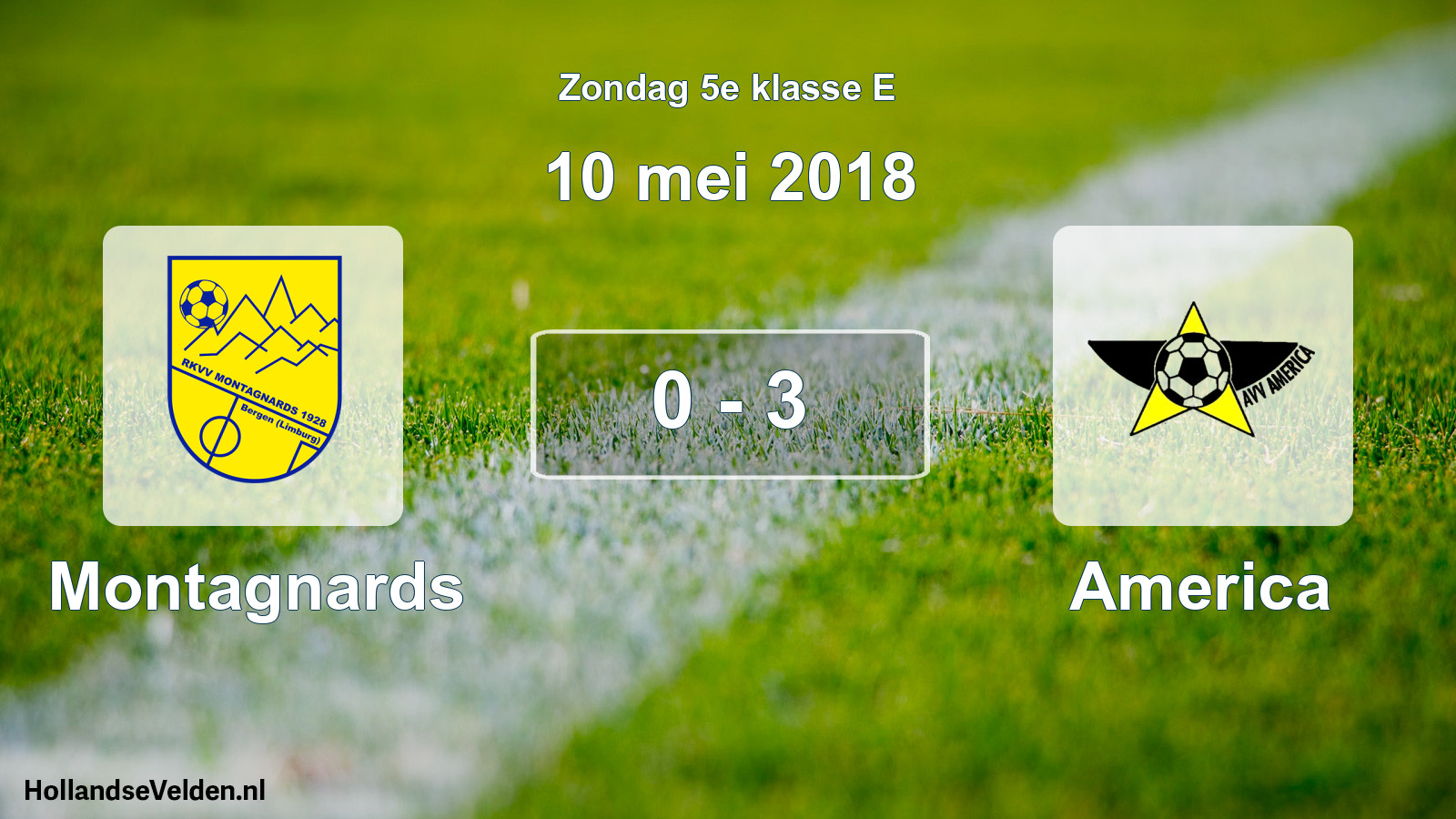 Total number of matches played: Montagnards - America 0 - 3 (10 May 2018)