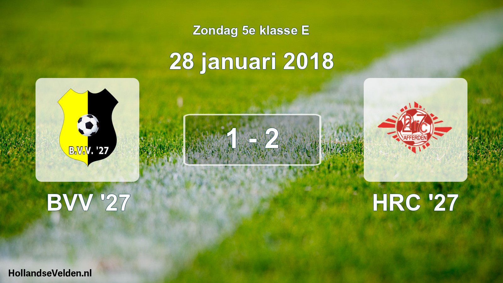 Total number of matches played: BVV '27 - HRC '27 1 - 2 (28 January 2018)