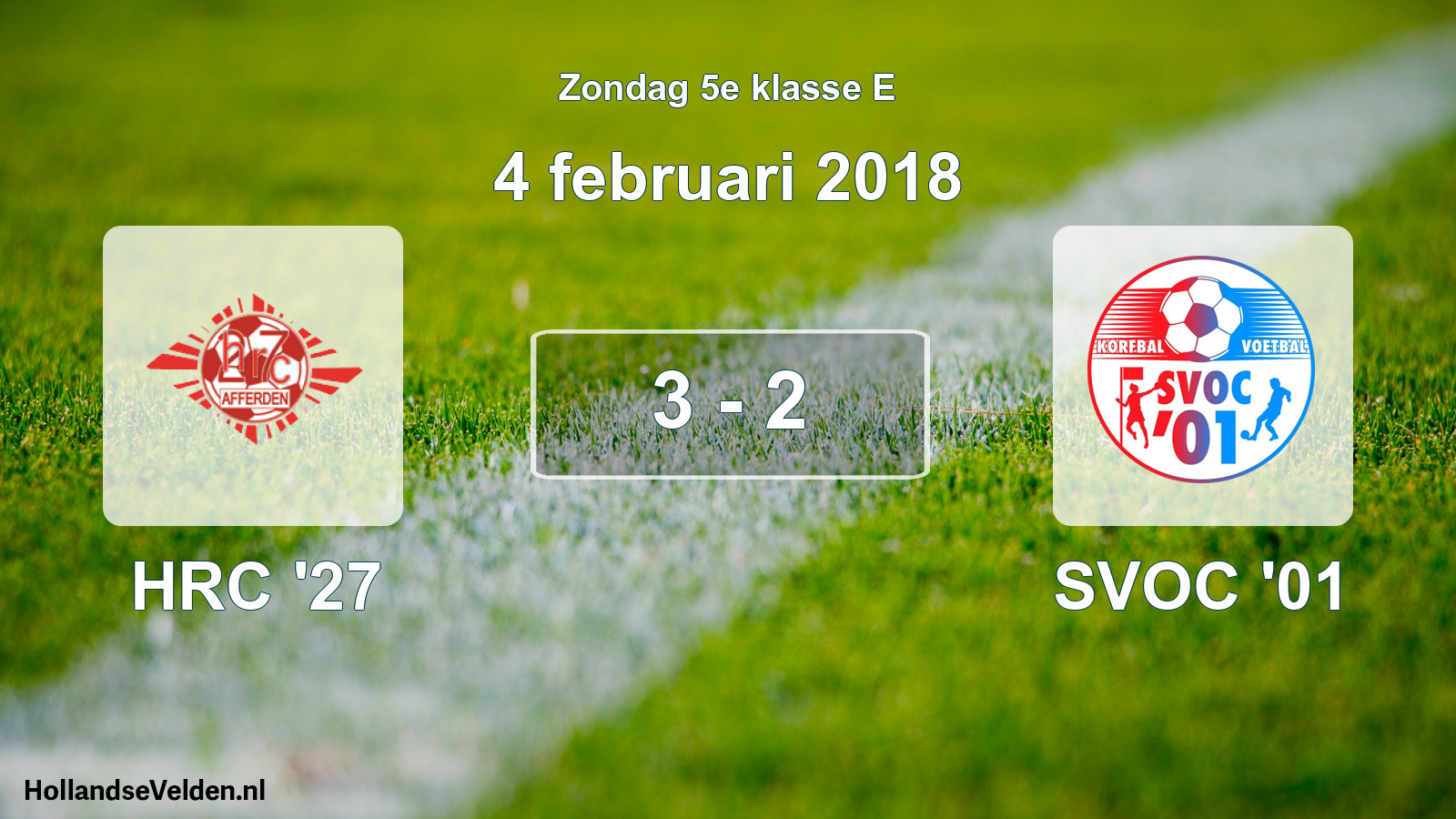 Total number of matches played: HRC '27 - SVOC '01 3 - 2 (4 February 2018)
