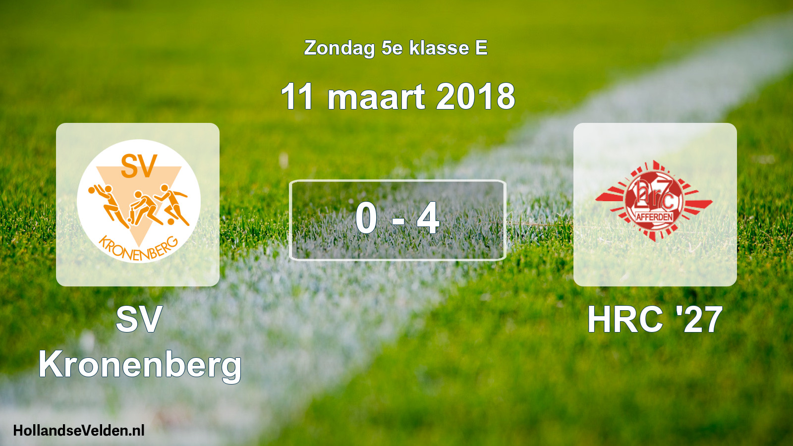 Total number of matches played: SV Kronenberg - HRC '27 0 - 4 (11 March 2018)