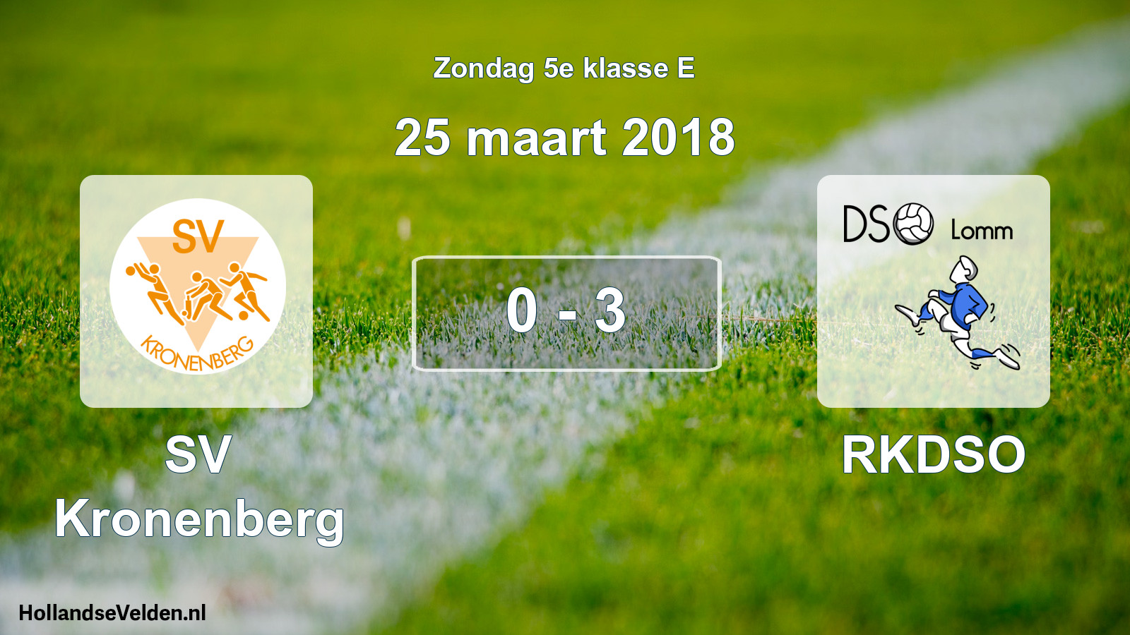 Total number of matches played: SV Kronenberg - RKDSO 0 - 3 (25 March 2018)