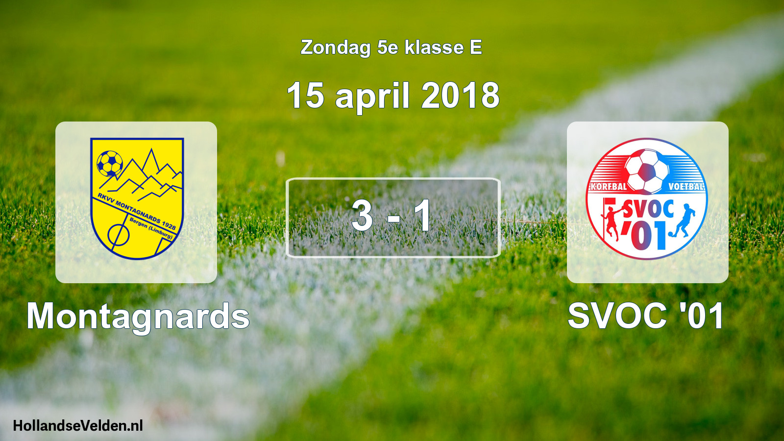 Total number of matches played: Montagnards - SVOC '01 3 - 1 (15 April 2018)